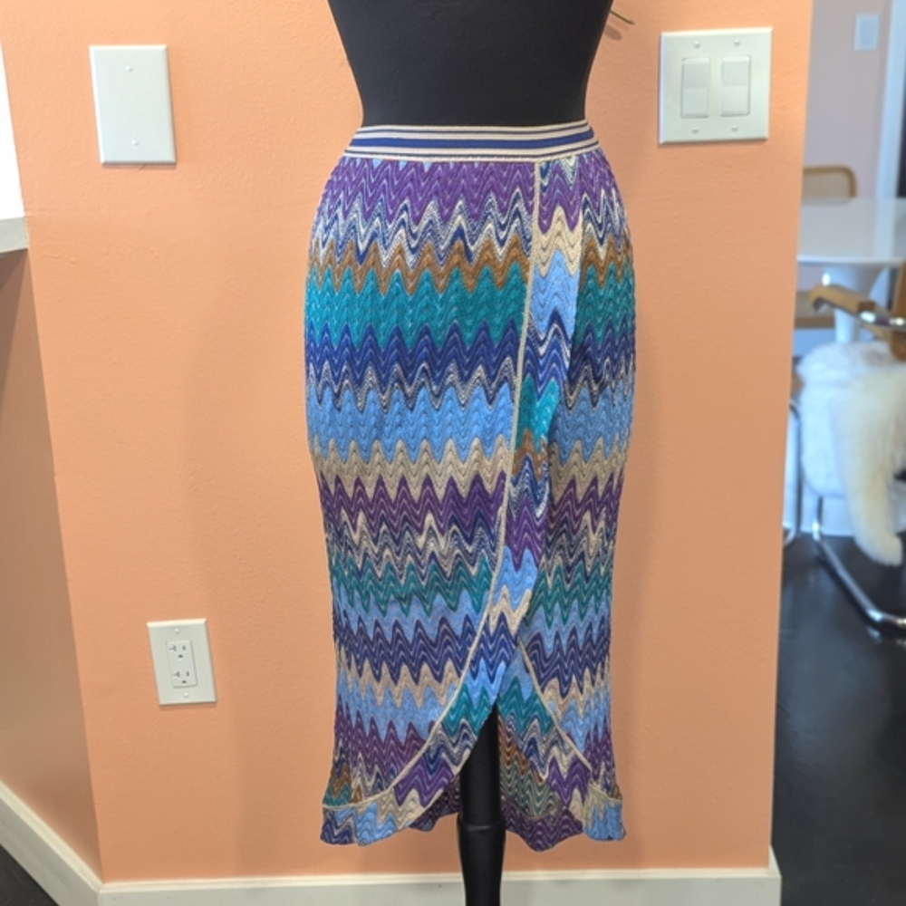 Missoni Multicolor Zigzag Midi Skirt
